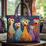 Bolso Hecho a Mano con Cinco Gallinas de Colores