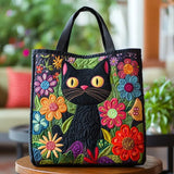 Bolso Hecho a Mano con Gato Negro