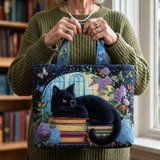 Bolso de Hombro de Gato Negro Hecho a Mano